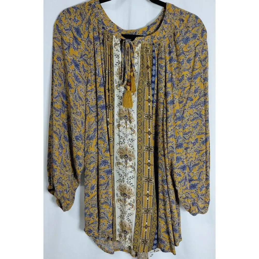 Mason & Belle JFPW5AM1C9 Embroidered Tasselled Peasant Women Size 2X